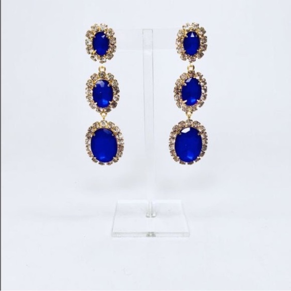 Elizabeth Cole Elegant Purple and Gold Drop Earrings - Picture 5 of 8